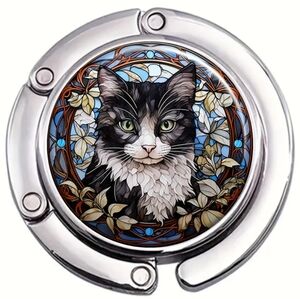 Elegant Silver Cat Purse Hook